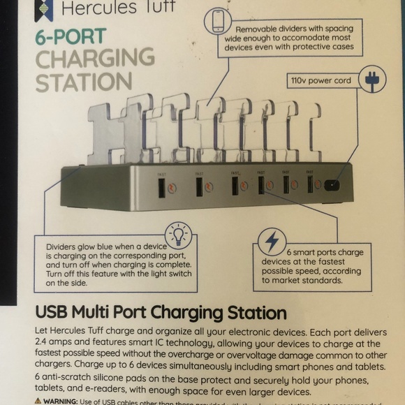 Hercules Tuff 6-port Charging Station - Picture 2 of 3